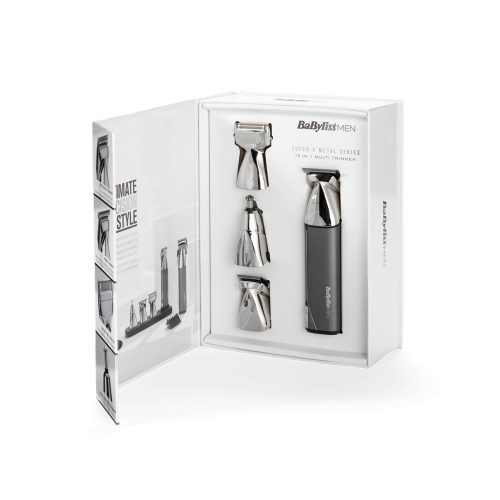 BaByliss MT996E Super-X Metal 15az1-ben, arc- és testszőrtelenítő készlet, metál ezüst