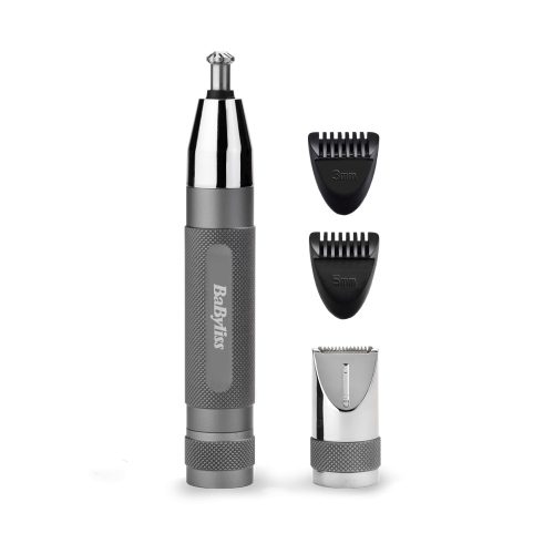 BaByliss E116E Super X-Metal Series Orr- és fülszőrzetnyíró szemöldök trimmerrel, szürke-ezüst