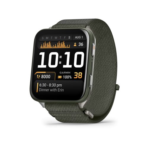 Venu X1 moss titanium, moss comfortfit nylon band