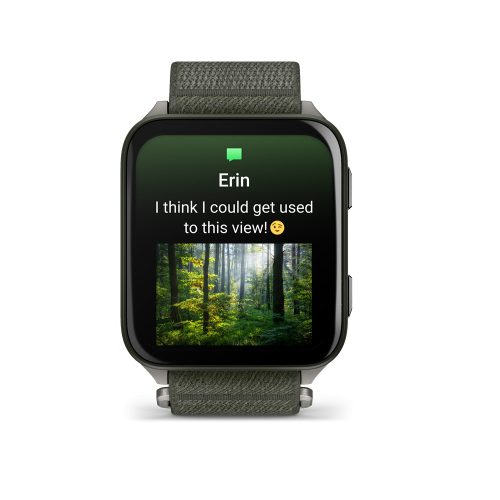 Venu X1 moss titanium, moss comfortfit nylon band