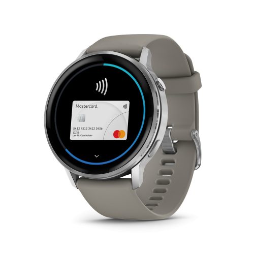 Venu 4 - 45 mm, silver, grey silicone band