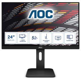 AOC IPS monitor 23.8" 24P1, 1920x1080, 16:9, 250cd/m2, 5ms, VGA/DVI/HDMI/DisplayPort/4xUSB, Pivot, hangszóró   AOC IPS monitor 23.8" 24P1, 1920x1080, 16:9, 250cd/m2, 5ms, VGA/DVI/HDMI/DisplayPort/4xUSB, Pivot, hangszóró