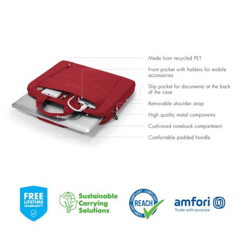 DICOTA D31306-RPET Notebook táska Slim Eco BASE 13-14.1" Red