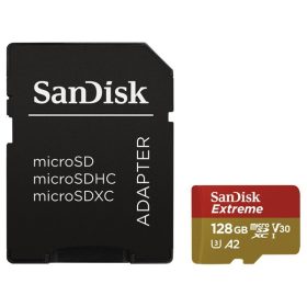 SANDISK 121586, MICROSD EXTREME KÁRTYA 128GB, 190/90 MB/s, A2 C10 V30 UHS-I U3   SANDISK 121586, MICROSD EXTREME KÁRTYA 128GB, 190/90 MB/s, A2 C10 V30 UHS-I U3