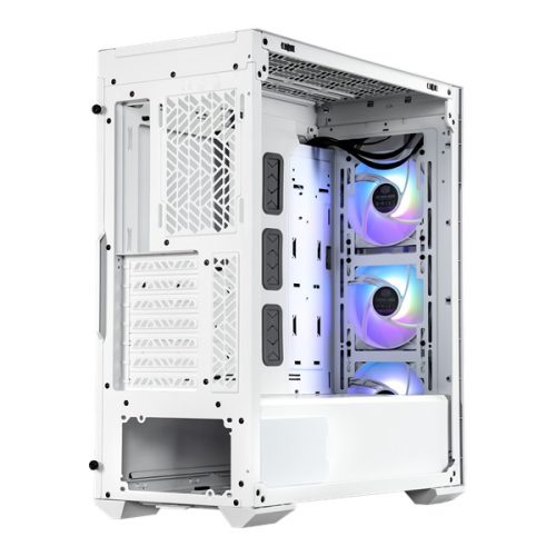 COOLER MASTER Ház ATX MasterBox TD500 MESH V2, Tápegység nélkül, Edzett Üveg, fehér