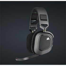 CORSAIR Vezeték Nélküli Headset, HS80 RGB WIRELESS Premium Gaming, Dolby Atmos hangzás, szürke   CORSAIR Vezeték Nélküli Headset, HS80 RGB WIRELESS Premium Gaming, Dolby Atmos hangzás, szürke