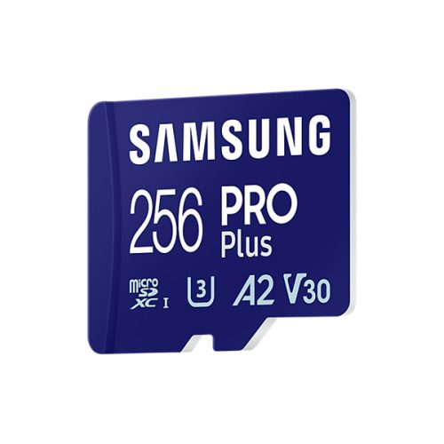 SAMSUNG Memóriakártya, PRO Plus microSDXC kártya 256GB, CLASS 10, UHS-I, U3, V30, A2, + Adapter, R180/W130