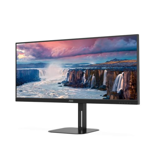 AOC VA monitor 34" U34V5C/BK, 3440x1440, 21:9, 300cd/m2, 1ms, HDMI/DisplayPort/USB-C/4xUSB, hangszóró