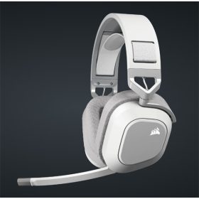 CORSAIR Vezeték Nélküli Headset, HS80 MAX RGB WIRELESS Gaming, Dolby Atmos hangzás, fehér   CORSAIR Vezeték Nélküli Headset, HS80 MAX RGB WIRELESS Gaming, Dolby Atmos hangzás, fehér