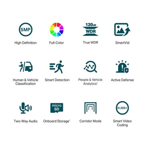 TP-LINK IP Kamera beltéri éjjellátó 5 Megapixel, 4mm Objektív, VIGI C450(4MM)