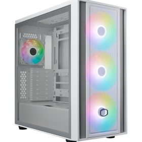 COOLER MASTER Ház ATX MasterBox 600, 4db ARGB Ventilátor, Tápegység nélkül, Üvegfalú, fehér   COOLER MASTER Ház ATX MasterBox 600, 4db ARGB Ventilátor, Tápegység nélkül, Üvegfalú, fehér
