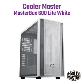 COOLER MASTER Ház ATX MasterBox 600 LITE, Tápegység nélkül, Üvegfalú, fehér   COOLER MASTER Ház ATX MasterBox 600 LITE, Tápegység nélkül, Üvegfalú, fehér