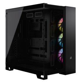 CORSAIR Ház iCUE LINK 6500X RGB, 3x iCUE LINK RX120 RGB Ventilátor, Tápegység nélkül, Edzett Üveg, fekete   CORSAIR Ház iCUE LINK 6500X RGB, 3x iCUE LINK RX120 RGB Ventilátor, Tápegység nélkül, Edzett Üveg, fekete