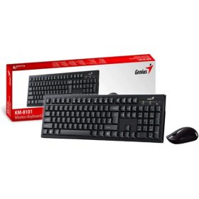 GENIUS Vezeték Nélküli Billentyűzet + egér KM-8101, USB fekete   GENIUS Vezeték Nélküli Billentyűzet + egér KM-8101, USB fekete