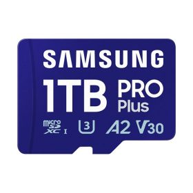 SAMSUNG Memóriakártya, PRO Plus microSDXC kártya 1TB, CLASS 10, UHS-I, U3, V30, A2, + Adapter, R180/W130   SAMSUNG Memóriakártya, PRO Plus microSDXC kártya 1TB, CLASS 10, UHS-I, U3, V30, A2, + Adapter, R180/W130