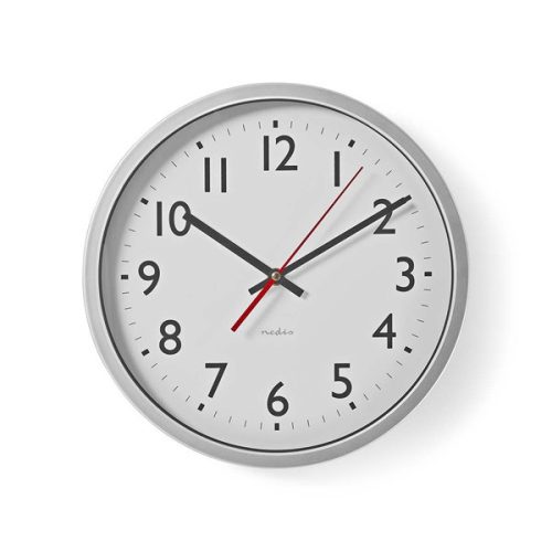 Nedis CLWA110WT falióra, 30 cm átmérő,  1 x AA, fehér, quarz technológia, 1,5V