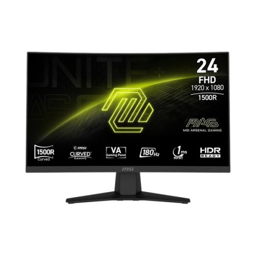 MSI Monitor GAMING MAG 244C Ívelt VA LED 23,6" FHD 1920x1080, 16:9, 3000:1 CR, 250cd/m2, 4ms, 180Hz, DP, HDMI