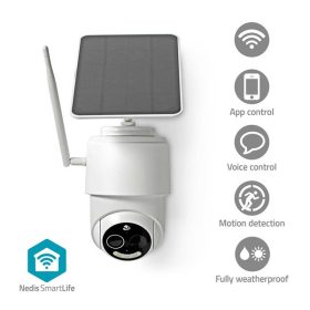   Nedis WIFICBO50WT WIFI kűltéri kamera, full HD 1080p, dönthető, forgatható, IP65, akku 9000 mAh, napelem, mozgásérzékelő