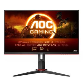 AOC Gaming 280Hz monitor 27" 27G2ZN3/BK, 1920x1080, 16:9, 300cd/m2, 0,5ms, 2xHDMI/DisplayPort, áll. mag. pivot   AOC Gaming 280Hz monitor 27" 27G2ZN3/BK, 1920x1080, 16:9, 300cd/m2, 0,5ms, 2xHDMI/DisplayPort, áll. mag. pivot