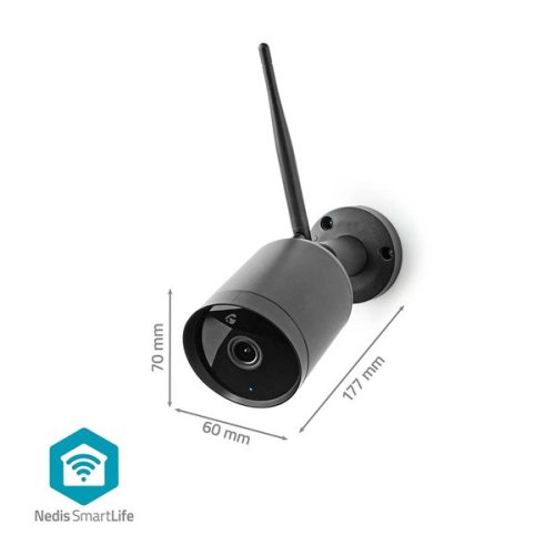 Nedis WIFICO40CBK okos kültéri kamera, Wi-Fi, Full HD 1080p, IP65