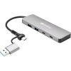 SANDBERG Hub és elosztó, USB-C/A to 2xUSB-A+2xUSB-C Hub