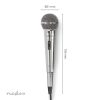 Nedis MPWD45GY dinamikus mikrofon, levehető kábel 5m, 80 Hz - 13 kHz 600 Ohm -72 dB Be/Ki kapcs.fém ezüst