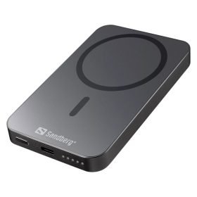   SANDBERG Hordozható akkumulátor, Mag Wireless Powerbank 5000 ALU