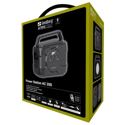 SANDBERG Hordozható akkumulátor, Power Station 200 AC