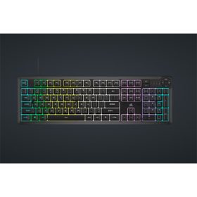   CORSAIR Vezetékes Billentyűzet Gaming, K55 CORE RGB, Médiavezérlő gombok, Cseppálló, US, fekete