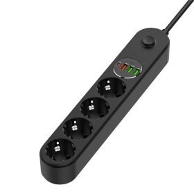 COLORWAY Hálózati elosztó, CW-CHE44PDB, 4 tápcsatlakozó/4USB (C típusú PD20W + 3USB QC3.0) (45W) Fekete 2M   COLORWAY Hálózati elosztó, CW-CHE44PDB, 4 tápcsatlakozó/4USB (C típusú PD20W + 3USB QC3.0) (45W) Fekete 2M