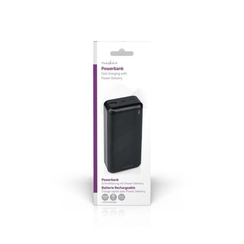 Nedis UPBKPD30000BK powerbank, hordozható külső akkumulátor, power bank 30000mAh