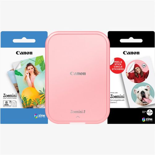 CANON Mobil fotónyomtató, ZINK, ZOEMINI 2 WiFi,  317x500 dpi, rózsaarany,  + fotópapír csomag