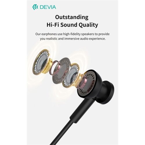Devia Smart Series M1 Metal In-Ear sztereó fülhallgató - USB-C (Type-C), fekete