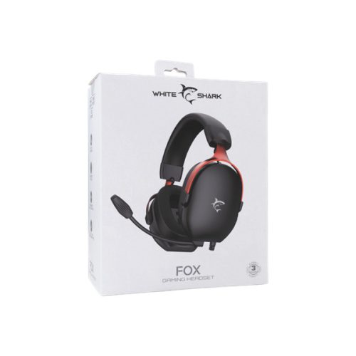White Shark FOX-B, GH-2445B, gamer fejhallgató, mikrofonnal, fekete