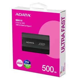 ADATA SSD Külső USB 3.2 500GB SD810, Fekete ADATA SSD Külső USB 3.2 500GB SD810, Fekete