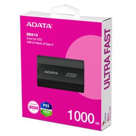 ADATA SSD Külső USB 3.2 1TB SD810, Fekete ADATA SSD Külső USB 3.2 1TB SD810, Fekete