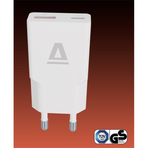 AVAX Hálózati töltő USB-A USB-C 30W Nano Slim fehér