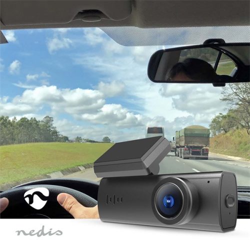 Nedis DCAM1024BK fedélzeti menetrögzítő kamera (dash cam), 1080p@30fps, 2 MPixel, Wi-Fi, LCD, Night view