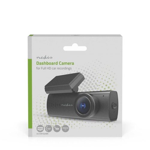 Nedis DCAM1024BK fedélzeti menetrögzítő kamera (dash cam), 1080p@30fps, 2 MPixel, Wi-Fi, LCD, Night view