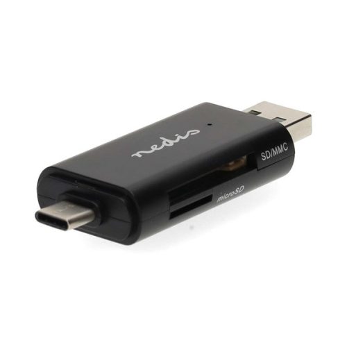 Nedis CRDRU2110BK USB2.0 - USBC kártyaolvasó microSD (TF) / microSDHC (TF) / microSDXC (TF) / SD / SDHC / SDXC