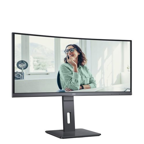 AOC ívelt monitor 34" CU34P3CV, 3440x1440, 21:9, 300cd/m2, 1ms, HDMIx2/DisplayPort/USBx4/USB-C/RJ45
