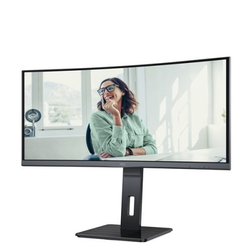 AOC ívelt monitor 34" CU34P3CV, 3440x1440, 21:9, 300cd/m2, 1ms, HDMIx2/DisplayPort/USBx4/USB-C/RJ45