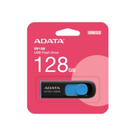 ADATA Pendrive 128GB, UV128 USB 3.2, Fekete-kék ADATA Pendrive 128GB, UV128 USB 3.2, Fekete-kék
