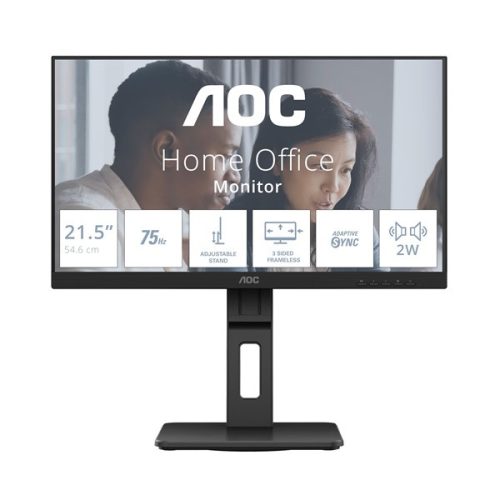 AOC monitor 21,5" 22E2UMF, 1920x1080, 16:9, 250 cd/m2, 4ms, D-SUB/HDMI/DP/USBx4