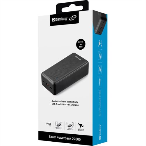 SANDBERG Hordozható akkumulátor, Saver Powerbank 27000