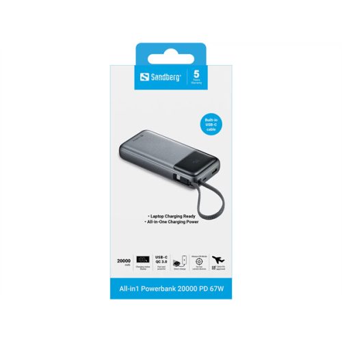 Sandberg All-in1 Powerbank 20000 PD 67W