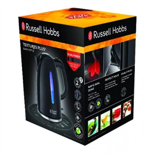 RUSSEL HOBBS Textures Plus+ 22591-70/RH fekete elektromos vízforraló