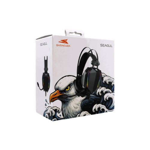 BARACUDA BGH-041B SEAGUL-B vezetékes gamer fejhallgató mikrofonnal, fekete