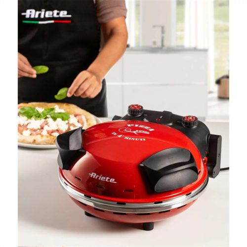 ARIETE 909 Da Gennaro pizzasütő, sütőlap: 33 cm, 5 fokozat, 1200W, Piros