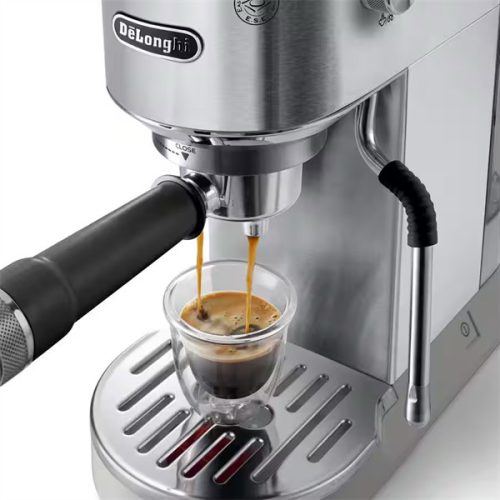 DELONGHI EC890.M Dedica Duo manuális eszpresszó kávéfőző, tartály: 1,1 l, 1450W, Ezüst